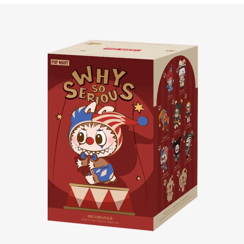 Labubu doll. WHY SO SERIOUS Series-Vinyl Plush Pendant Blind Box. New, unopened